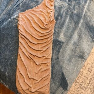 Elegant Gold Ruched Dress